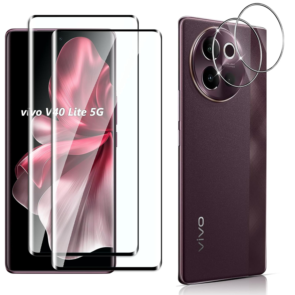 Vivo V40 - 3D Gebogen 9H Gehard Glas Voor